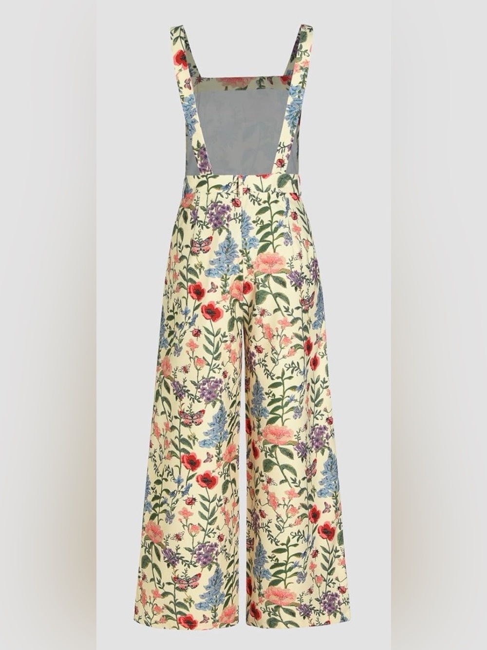 Cider Overalls Wide Leg 3XL Lightweight Corduroy Cream Floral & Bug Print - Picture 8 of 11